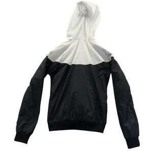 Nike Womens Activewear Jacket XS Black White Lightweight Hooded Full Zip Casual